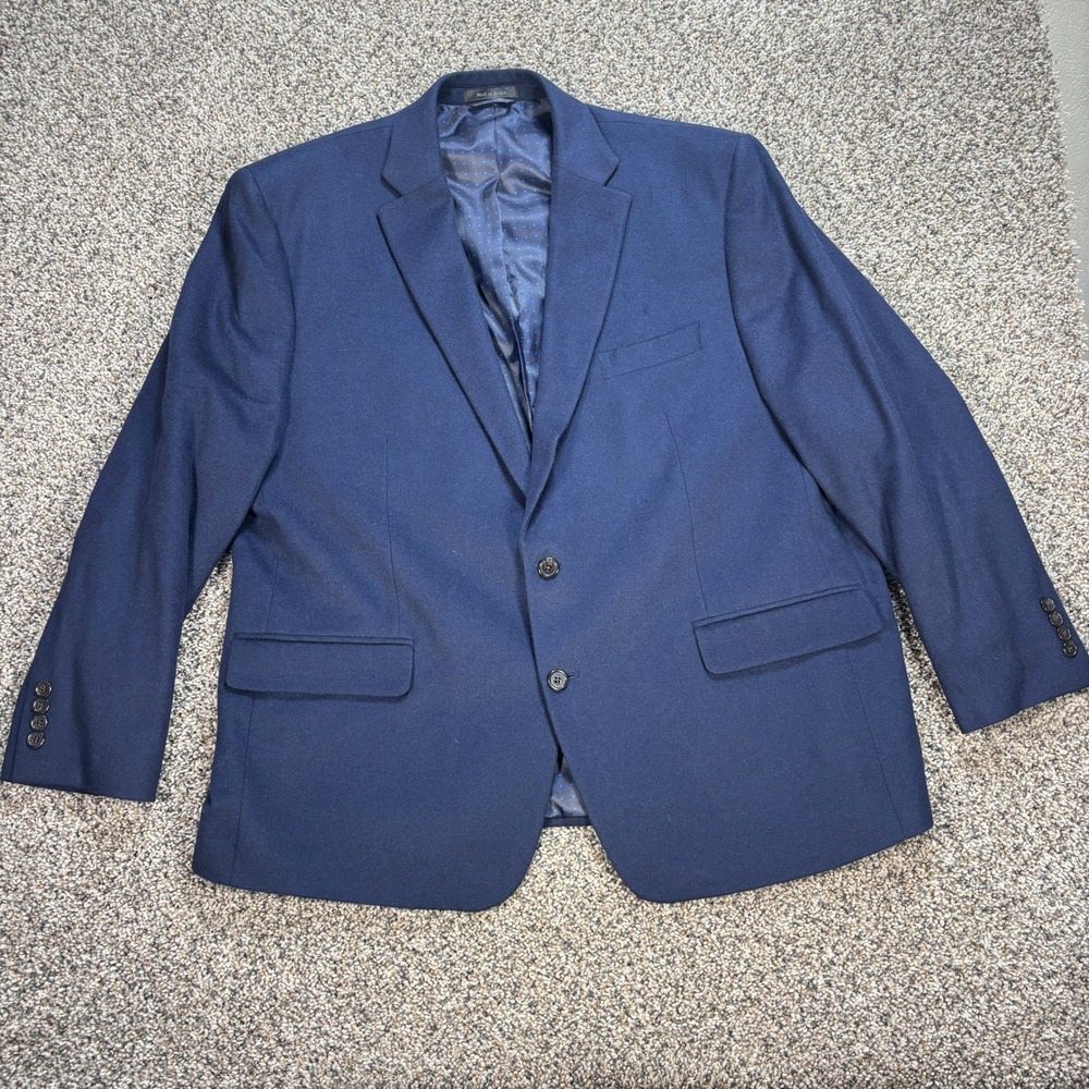 Lauren Ralph Lauren Men's 50R Blazer Sport Coat Navy Blue Wool Silk Cashmere